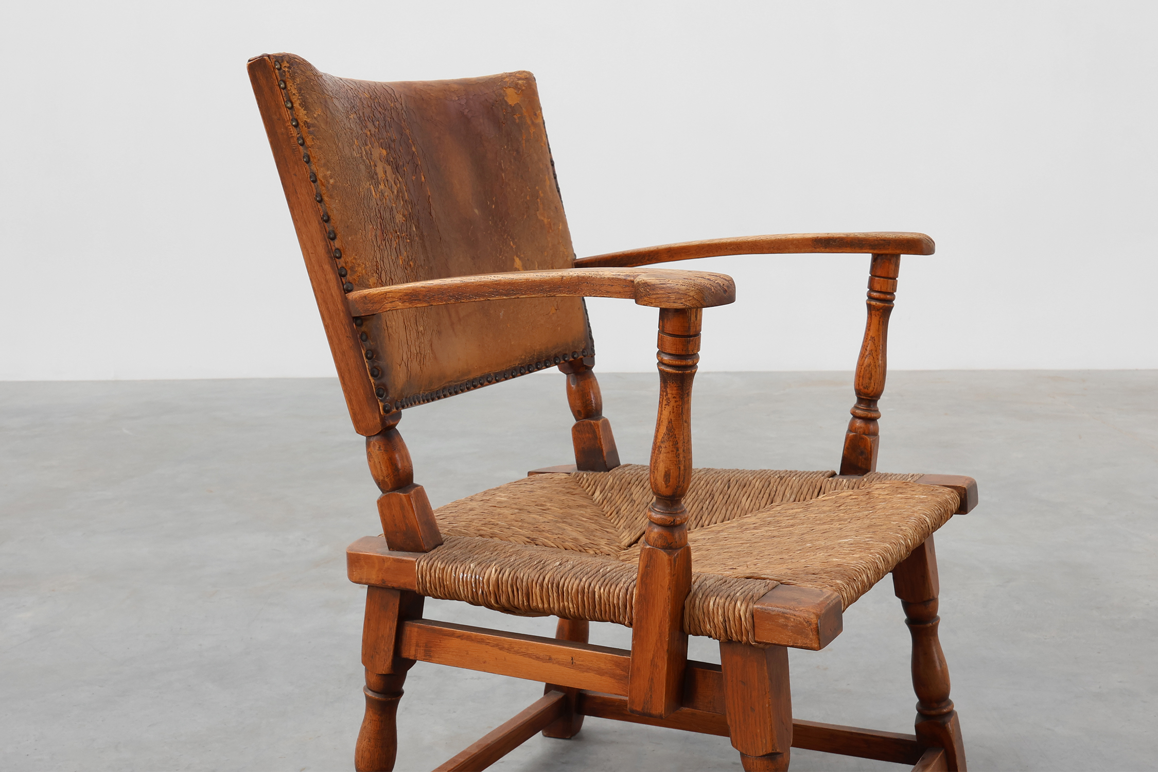 Leather and oak Armchair by Theo Ruth for Artifort, The Netherlands ca. 1940thumbnail